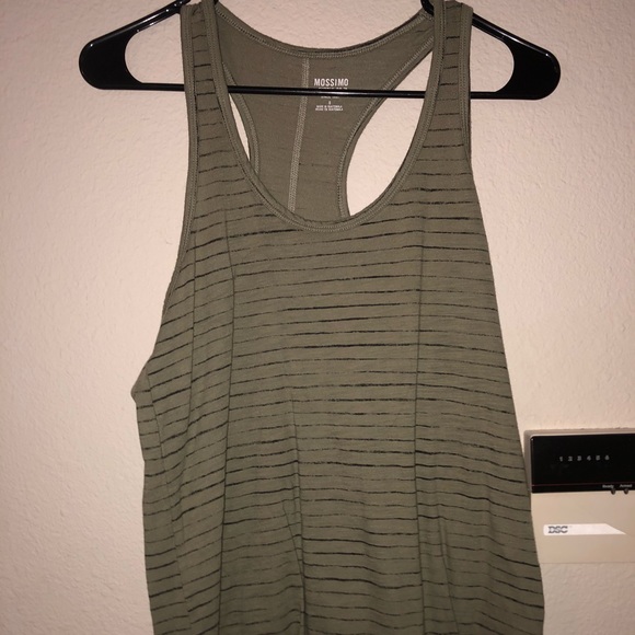 Olive Green-Black Striped Tank-Top - Picture 1 of 4
